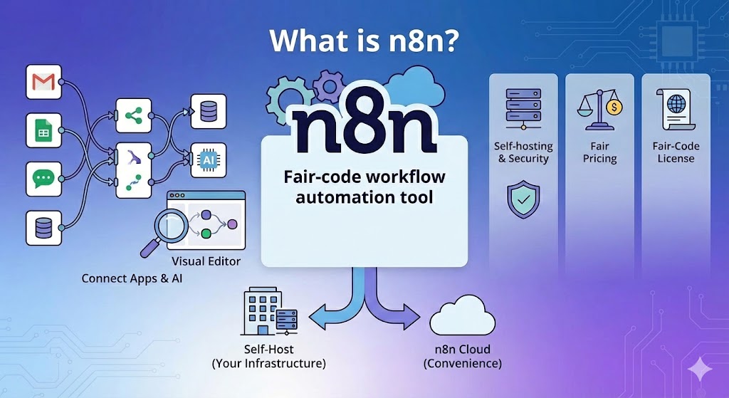 n8n Visual Workflow Builder interface